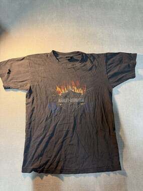 Vintage Harley-Davidson Zylstra Elgin, Illinois Flame Graphic T-Shirt